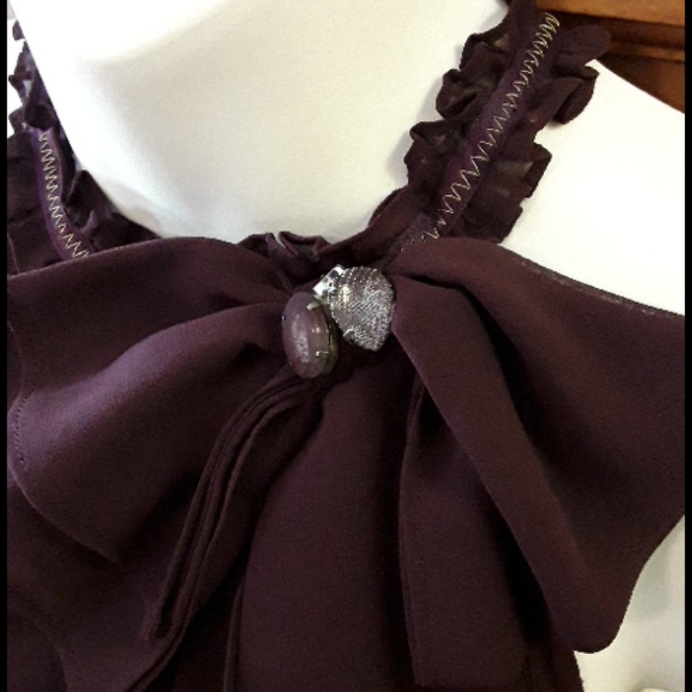 MM Couture ruffle front halter top - Picture 3 of 7